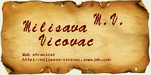Milisava Vićovac vizit kartica